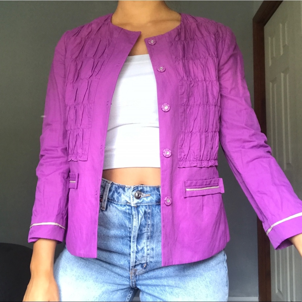 NWT ELIE TAHARI SAMS ON FIFTH AVE PURPLE JACKET